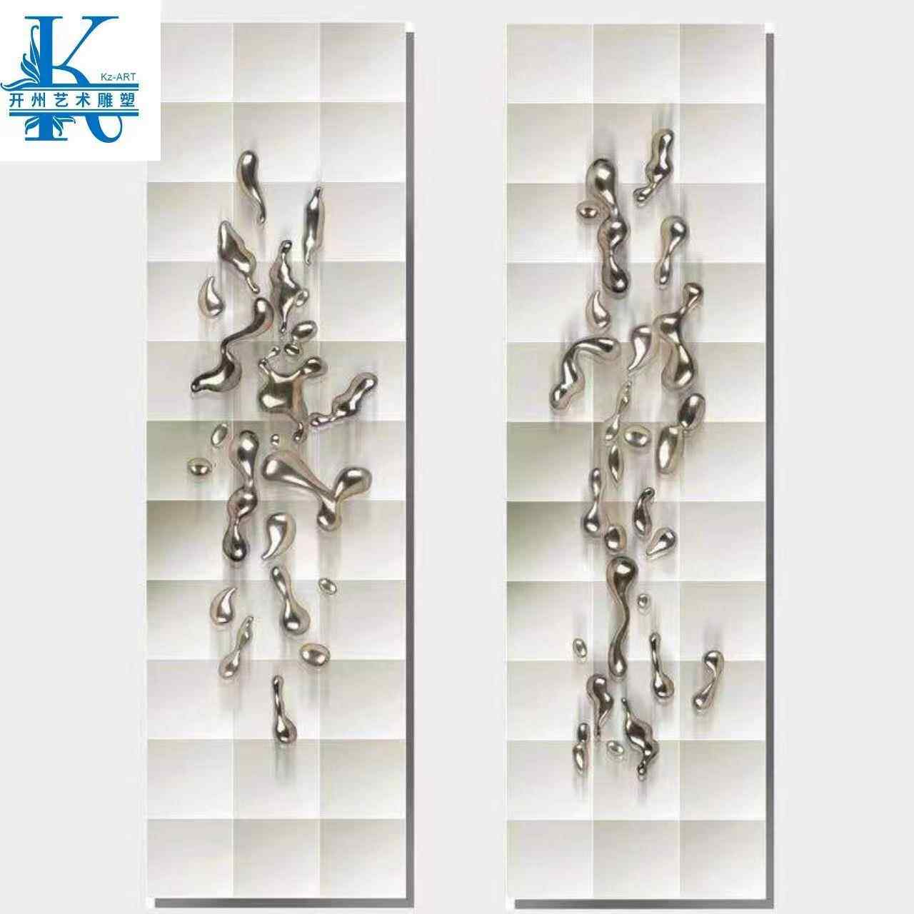 创意电镀石头墙饰壁饰商场壁挂装饰品现代酒店客厅挂饰雕塑壁挂