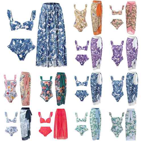 Swimsuit women's beach skirt one-piece conservative cover