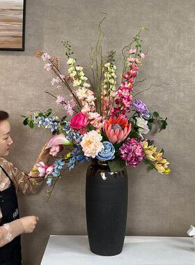 千帆羽设计师款仿真花落地花束放高花瓶客厅装饰高档假花摆件绢花