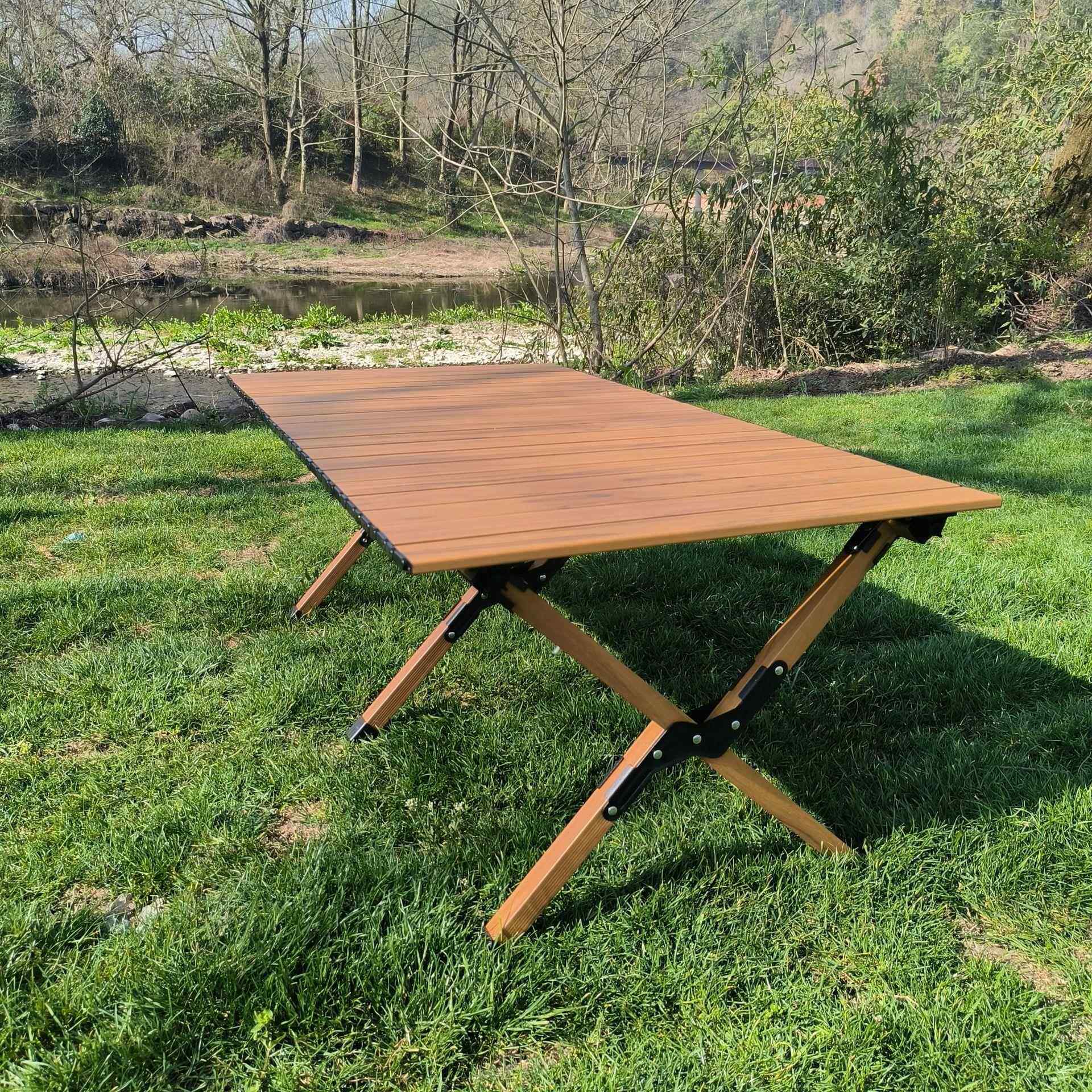 户外折叠桌子蛋卷桌铝合金烧烤桌露营用品野餐便携式桌椅套装组合