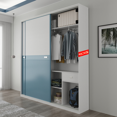 定制网红大衣柜家用卧室小户型超薄深40cm推拉滑门经济型组装柜子