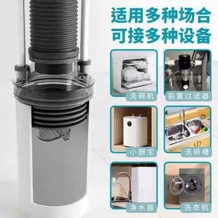 贺尙下水管三通洗菜盆洗碗池水槽五通净水器排水管道防返臭分