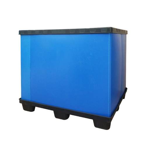 型塑料周物转箱大仓储流中心塑可折叠料围板箱汽车零YUS部件周转