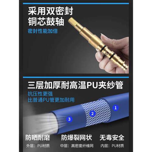 盛牌气鼓自动伸缩卷管器水鼓电鼓气管收卷器汽修洗车美容收雅通思