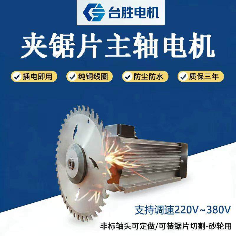 夹锯片切割主轴电机大扭矩高速低速木工电机三相380v单相220v主轴