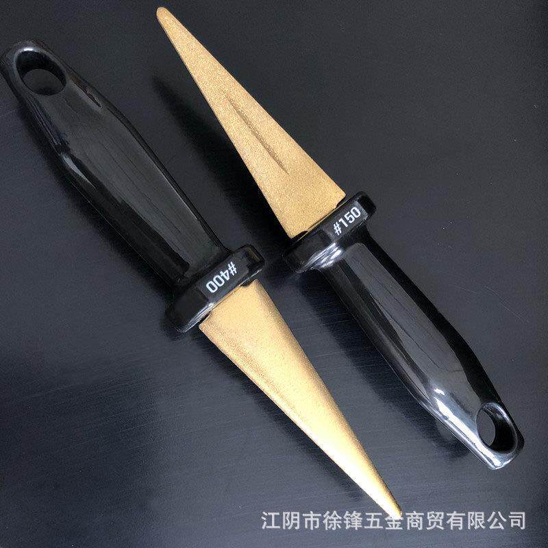 8028-黑金刚石鱼刀半不圆钩磨刀石锈钢钨钢两面镀钛80锉28