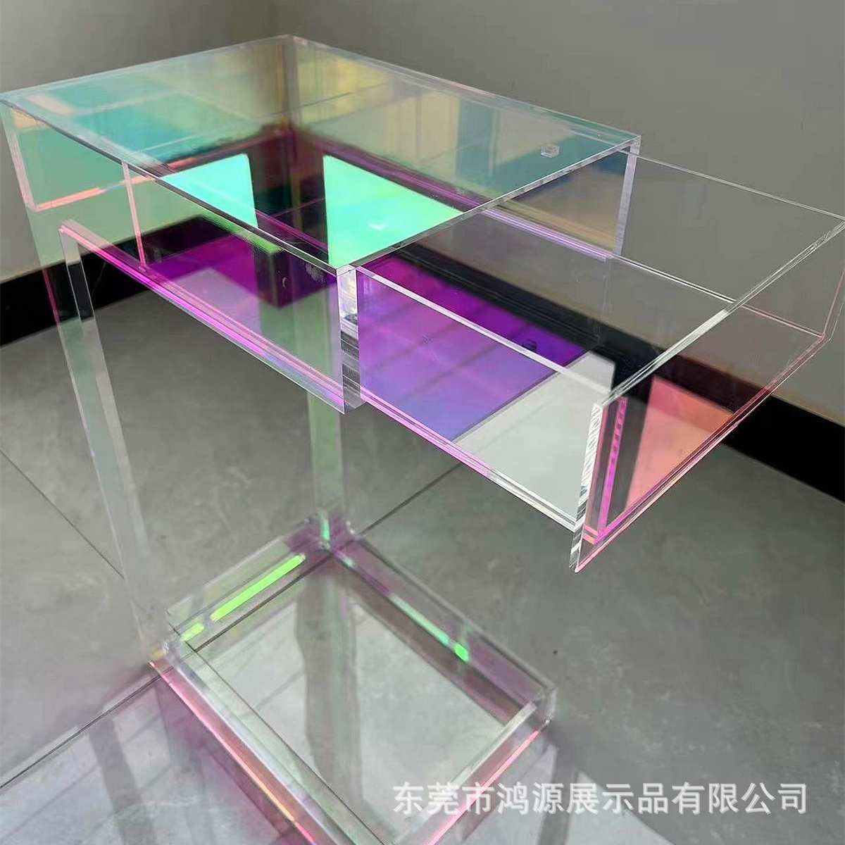 工厂直销亚克力炫彩渐变色茶几网红卧室床头柜客厅简约沙发边几