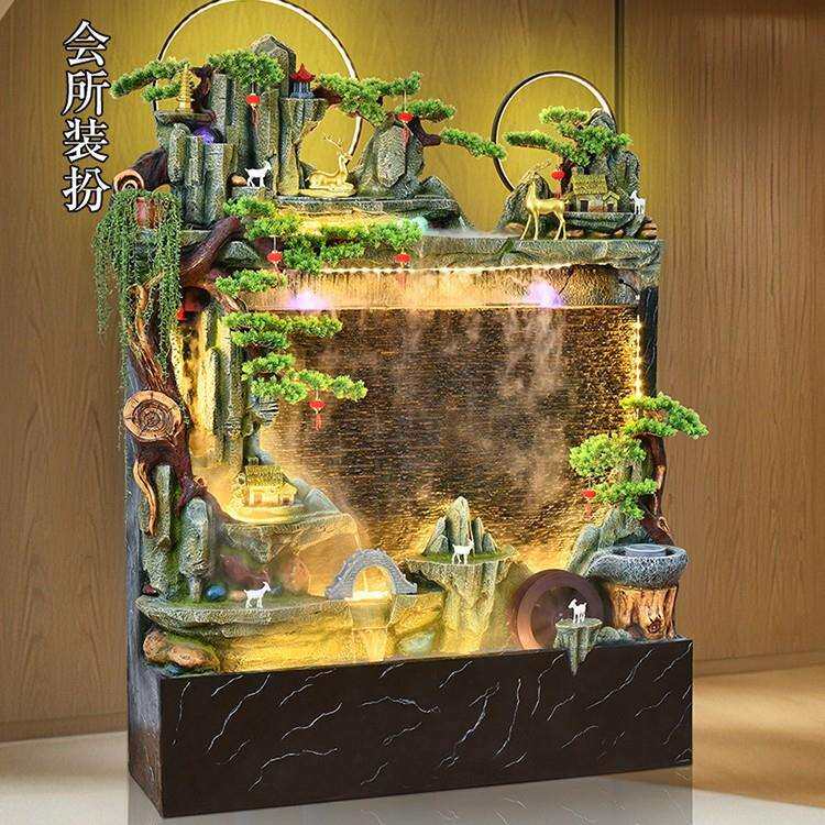 假山流水喷泉鱼池景观庭院阳台花园室内循环水风水轮别墅石磨摆件