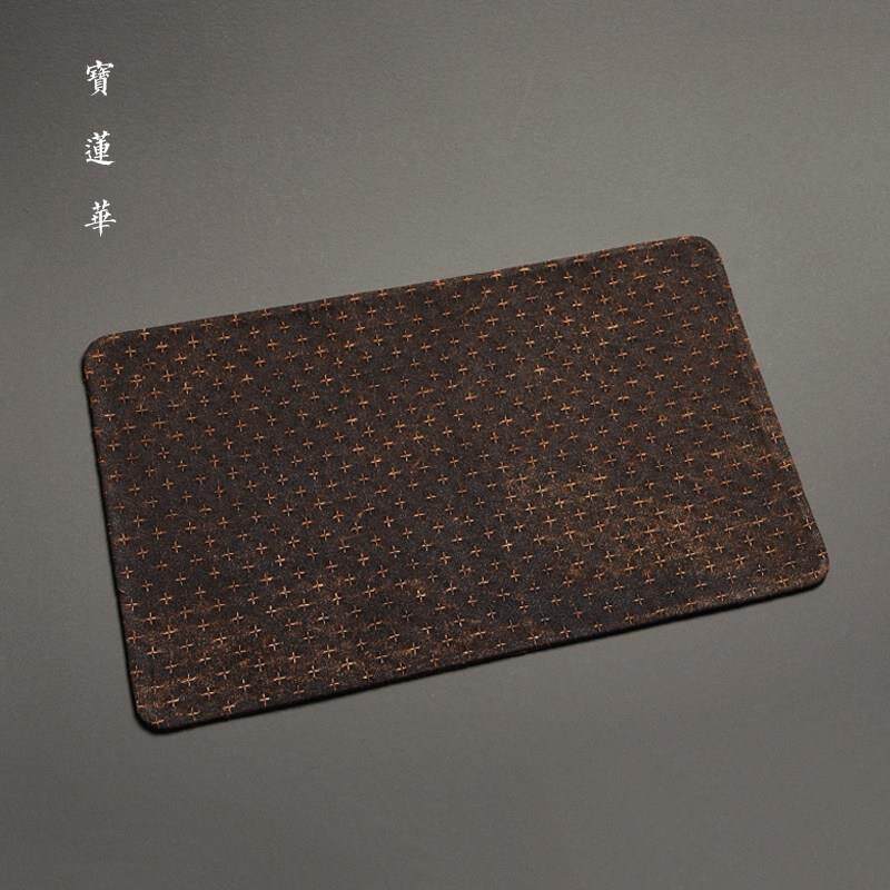 覆古十字纹香云纱茶席 含丝干泡茶席布艺茶垫 隔热布垫茶杯垫壶垫