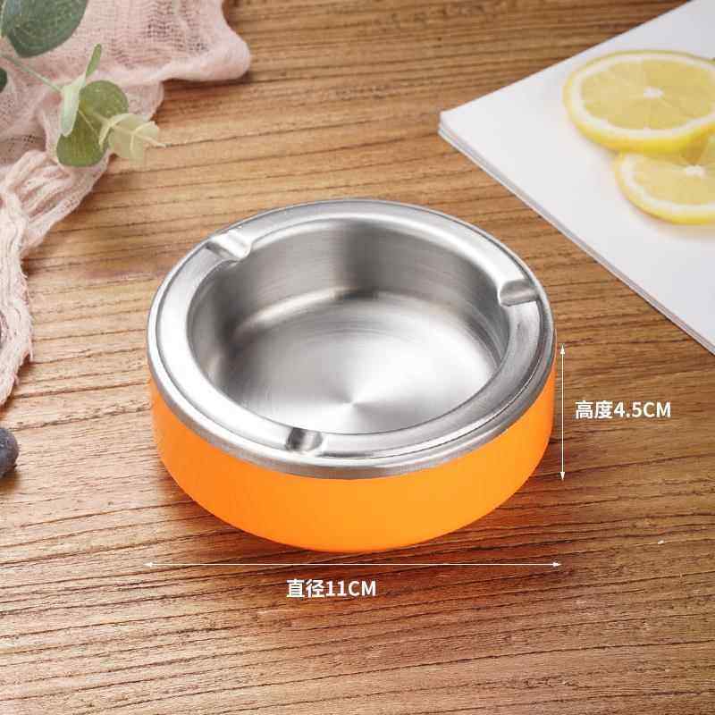 塑料家用不锈钢烟灰缸网咖家居客厅金属加厚大号防摔个性烟缸创意