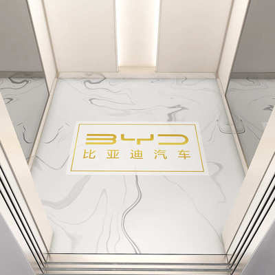 电梯轿厢专用皮革地垫设计logo图案防水耐磨门口防滑地毯仿大理石