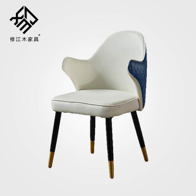 布艺简约木骨架餐椅组合餐厅奶茶店轻奢靠背椅家用实木桌椅套装