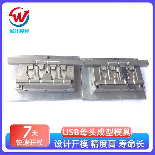 数据线成型模USB注塑模具制造 迈克USB充电线typec模具SR中卡模具