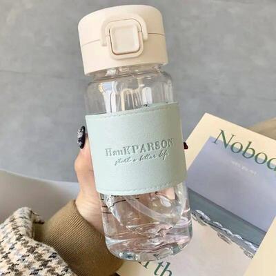 500ml Creative Water Bottle with Straw Portable Plastic Pop-