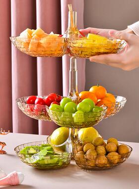 Iron Three Layer Storage Basket Fruit Dish Kitchen Home Bowl