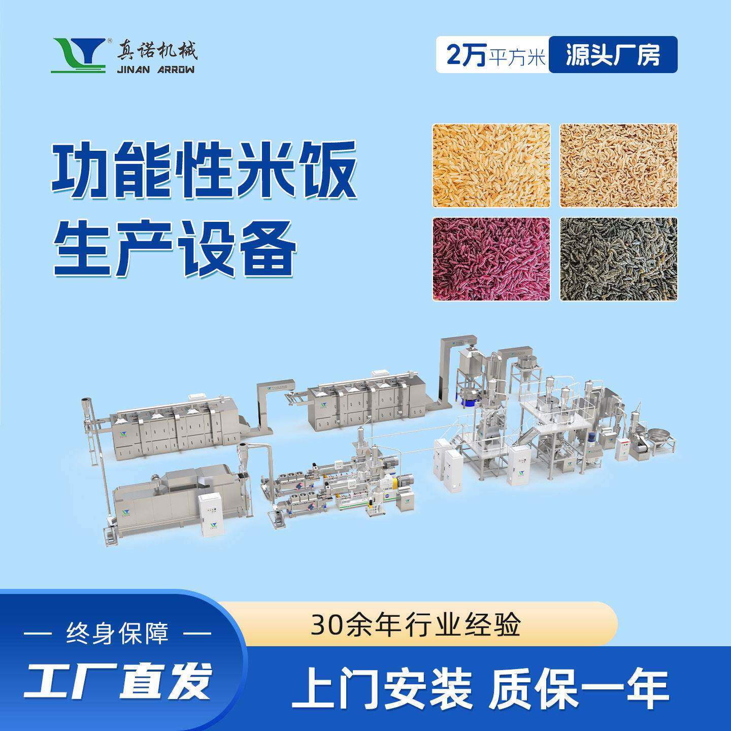 营养竹香米双螺旋挤压膨化机大米厂用时产500公斤强化米生产线