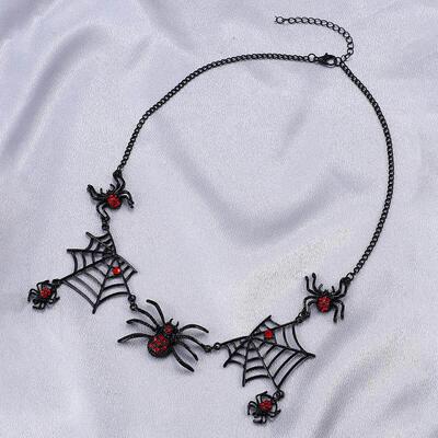 Short collarbone chain Halloween gift蜘蛛网项炼万圣节礼物
