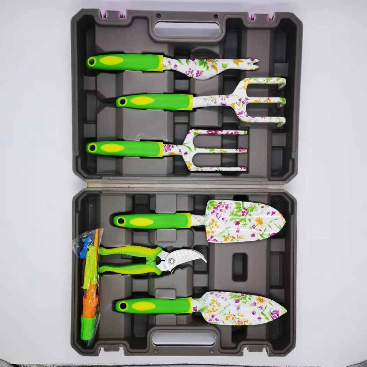 种花吹塑工具家用种菜铲子剪刀铝合金工具箱箱套装五金印花