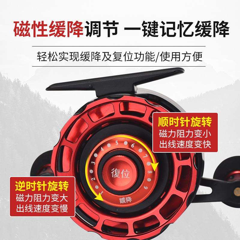 科美龙数显筏钓轮重铅缓降一键复位带磁力泄力微铅桥钓筏竿轮