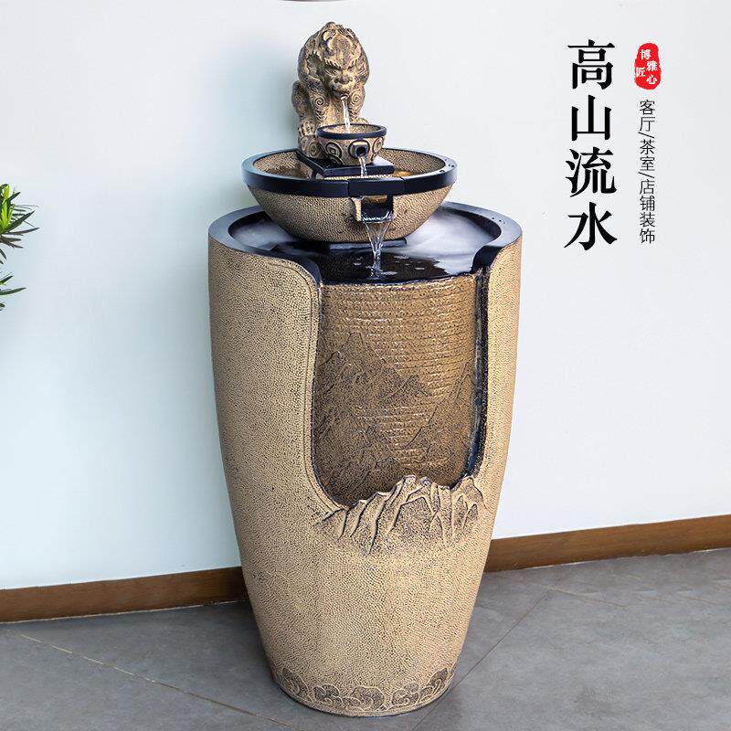 大金蟾流水摆件落地循环水喷泉玄关客厅装饰茶室开业送礼招财景观