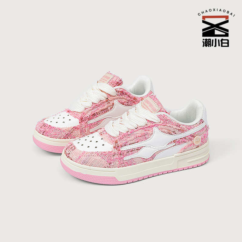 国潮丹宁牛仔复古运动鞋女小众设计感Ins风情侣厚底板鞋街拍百搭