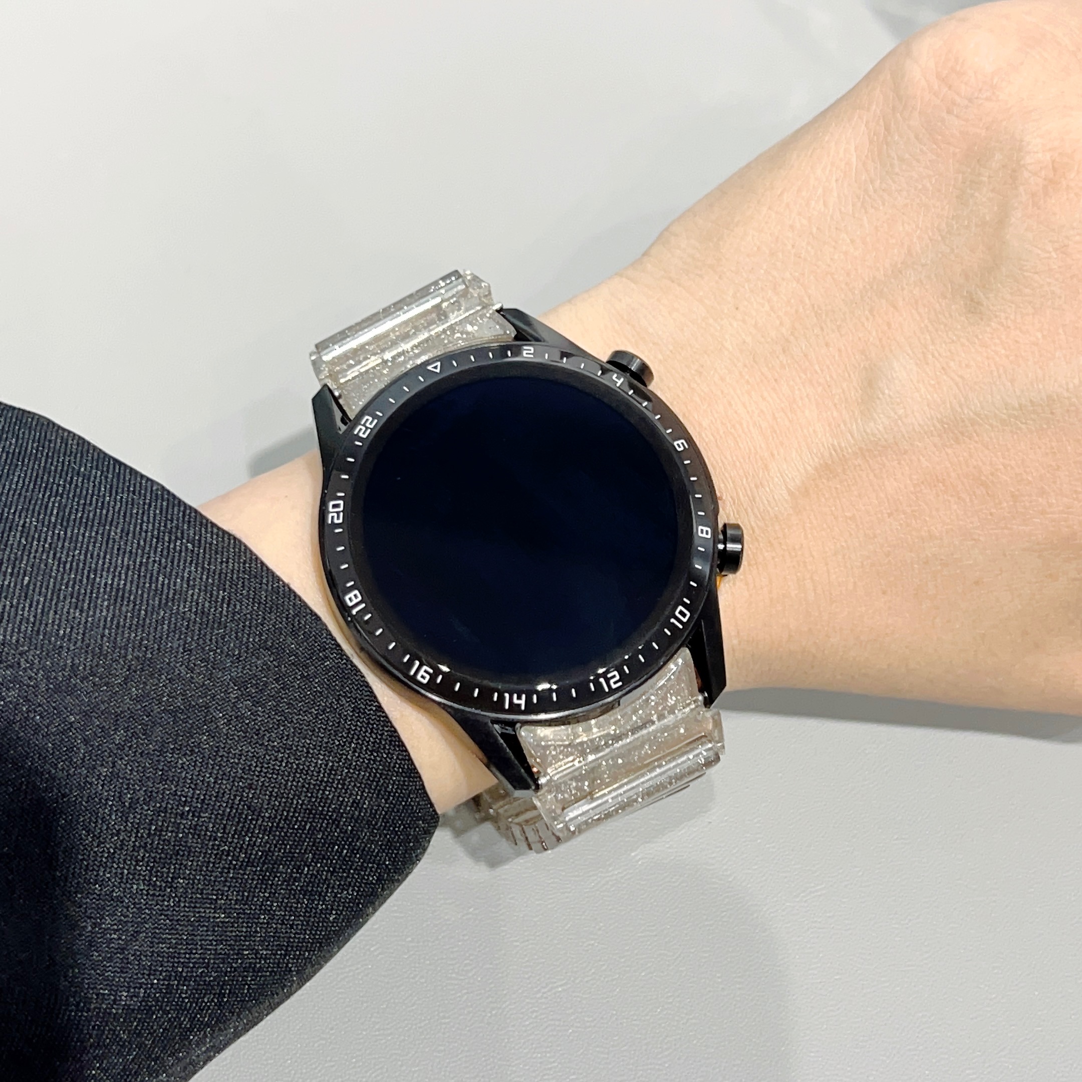 适用三星watch s4表透明闪粉手表Samsung 4奢华时尚表带表小众5Pr