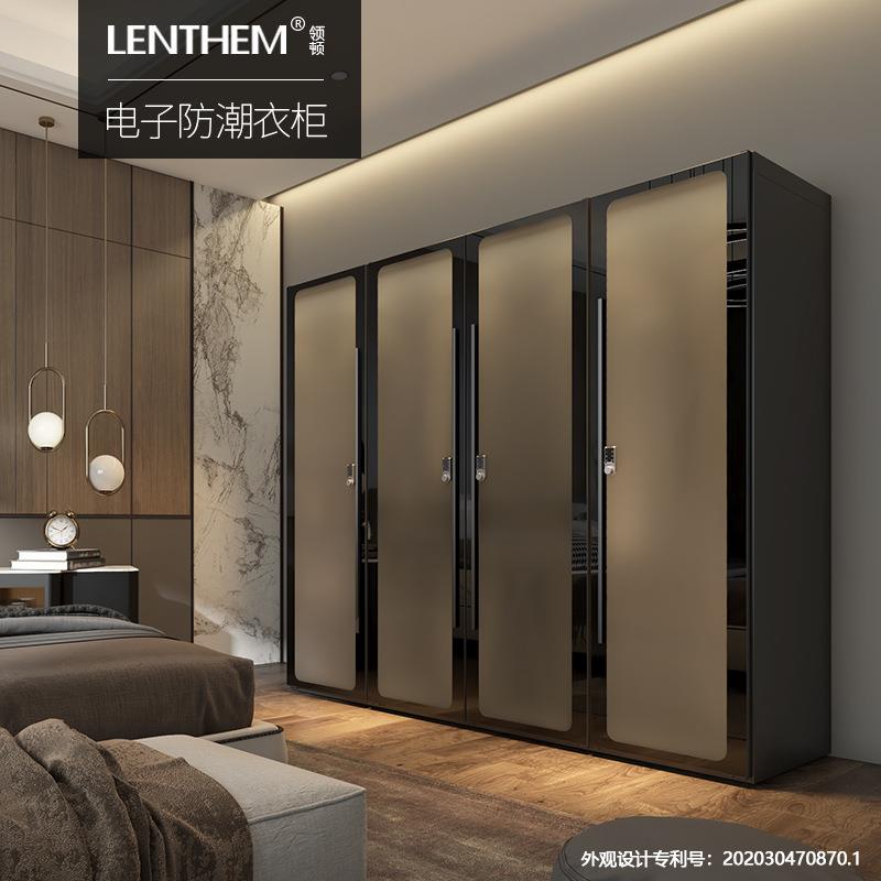 LENTHEM防潮衣柜DW-500DⅡ多门组合衣橱钢制钢化玻璃带密码锁