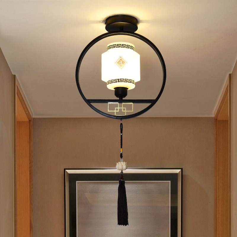 新中式吸顶灯走廊走道灯阳台玄关灯具简约中国风入户门厅单头灯具