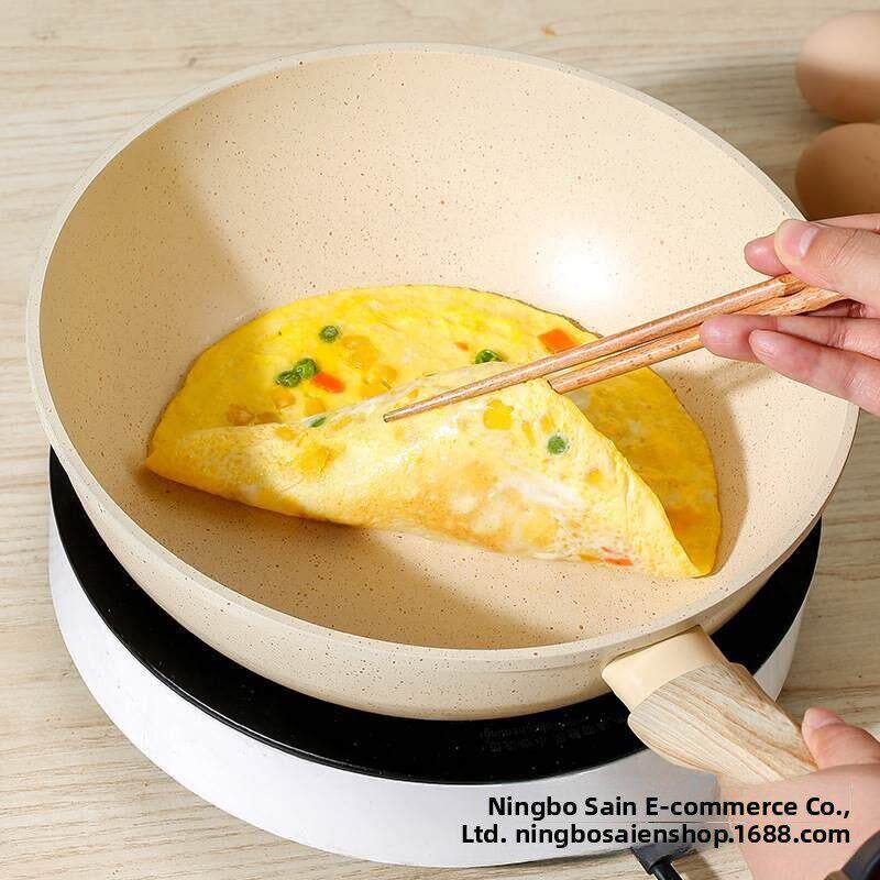Medical stone non-stick wok household non-stick frying pan