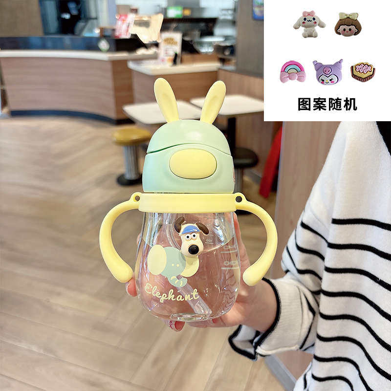 儿童塑料水杯婴儿学饮杯宝宝吸管杯外出携带奶瓶一岁以上喝水杯子,餐饮具,吸管杯,淘宝优惠券,粉丝福利购,淘宝优惠卷