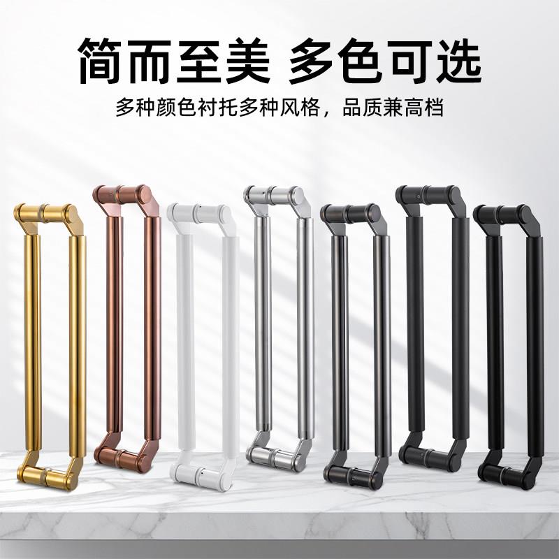 带框玻璃门拉手不锈钢黑体大门地弹簧门把手刀头肯德基门把手加厚图片