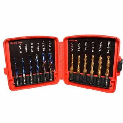 Combination Drill Tap & Tap Bit Set 3-in-1 Coated Screw