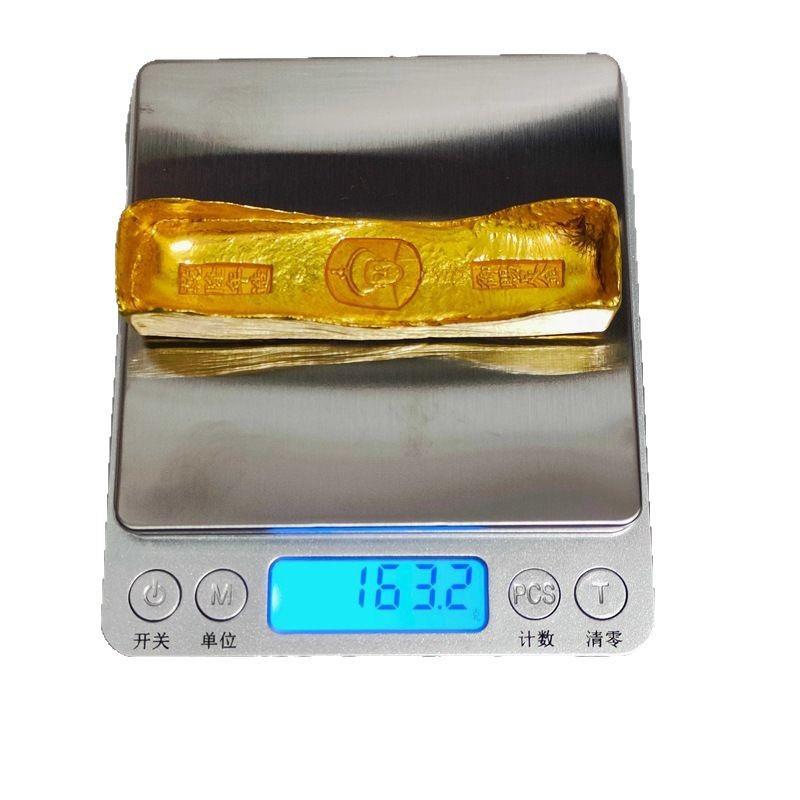 清朝仿金五帝金条一套古玩家居收藏装饰摆件长条金锭工艺品摆件