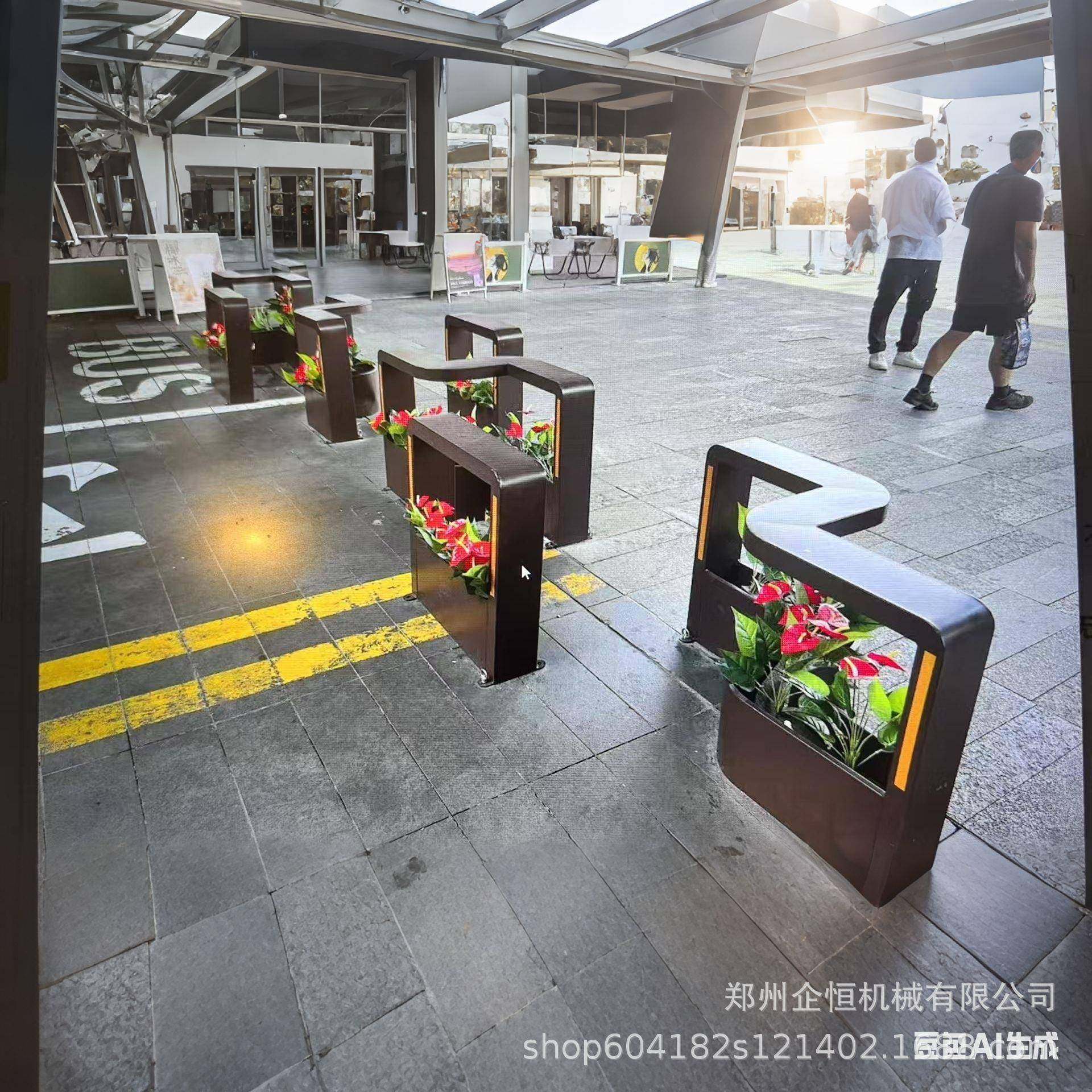 交通隔离桩车挡人车分流护栏可拆卸S型景区商业街电动车隔离栏