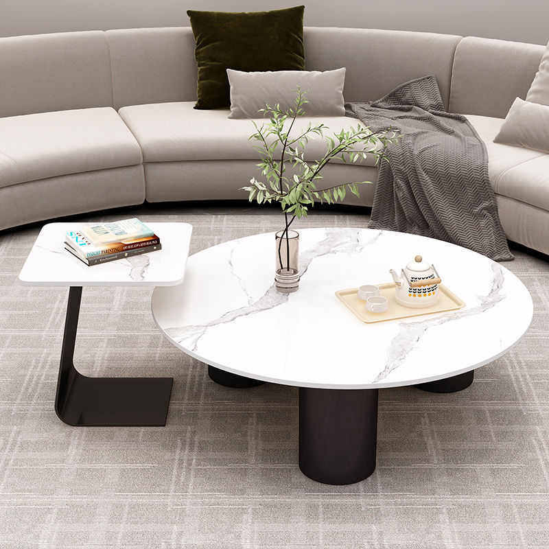 客厅家用的茶几小户型网红组合玻璃岩板圆形卧室茶几现代简约风格,商业/办公家具,茶几,淘宝优惠券,粉丝福利购,淘宝优惠卷
