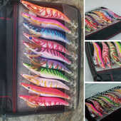 木虾套装 3.5号夜光饵木鱿鱼钩荧光假虾海钓木虾包鱿鱼乌贼拟假饵