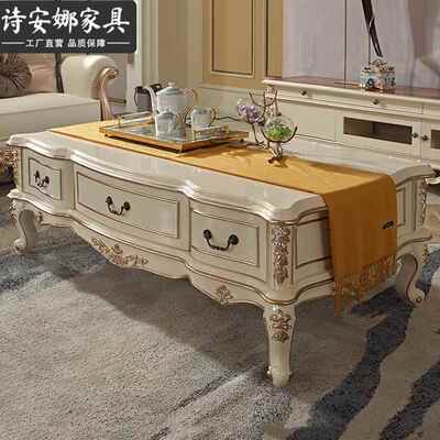 式电视柜法式轻新实木雕奢花电视柜古典客厅家欧具组合TWI2.2米地