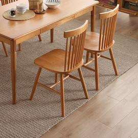 联邦家具樱桃木餐椅北欧简约全实木椅子小户型家用白橡木书桌椅