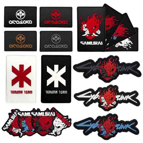 赛博朋克2077周边机能风补丁PVC软胶魔术贴士气章武侍乐队荒坂