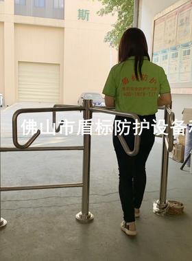 超市出入口简易单向半高旋转闸景区单向通道手动十字不锈钢旋转门