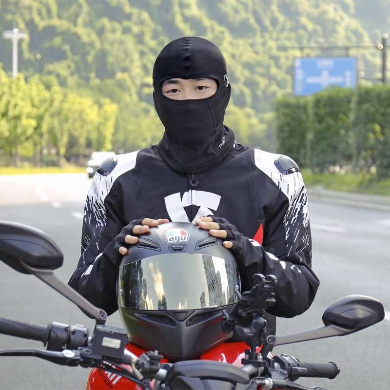 冬季薄绒保暖头盔内头套摩托车面罩机车骑行全脸男女防紫外线吸汗
