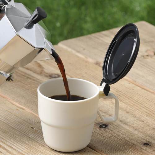 日本进口 INOMATA可微波马克杯带盖牛奶杯咖啡杯户外儿童餐杯套装