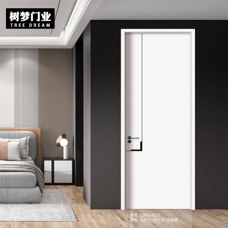 轻奢简极现代房门木门实木复合免漆漆烤07漆卧室无室隔音门家用内