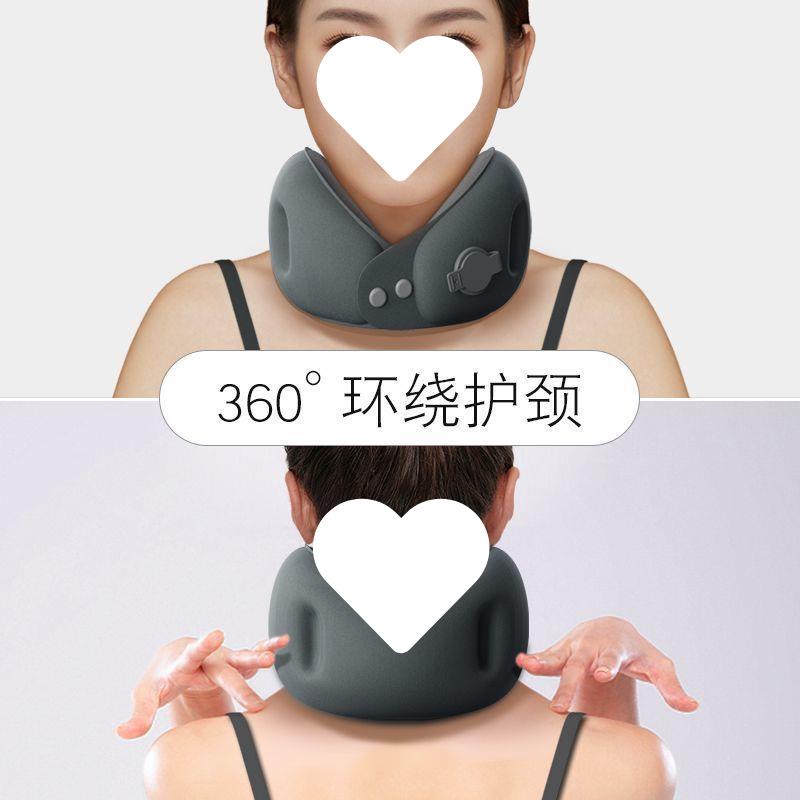 充气枕便携式护颈枕脖靠枕可旅LTL收纳子飞机行型睡觉形枕颈托脖