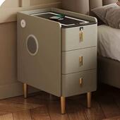 型床头柜超窄小型实简约现代家用卧室451小木户智能岩三抽屉床板