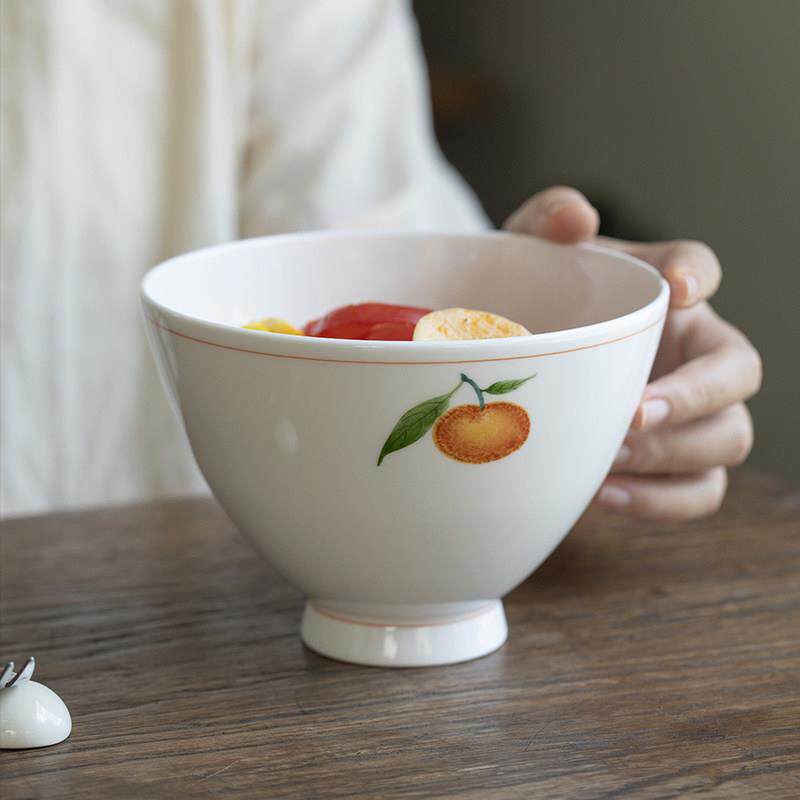 曼叙斗笠汤面碗赋彩如诗行斗笠碗中式手绘精致家用景德镇陶瓷面碗