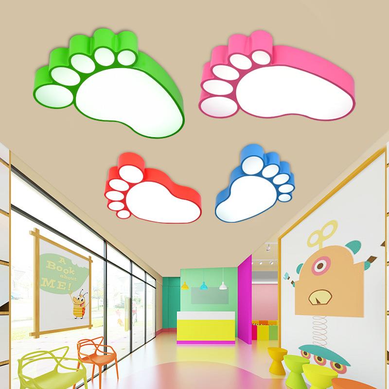 led脚印吸顶灯儿童卡通幼儿园游乐场教室走廊灯饰创意超亮室内