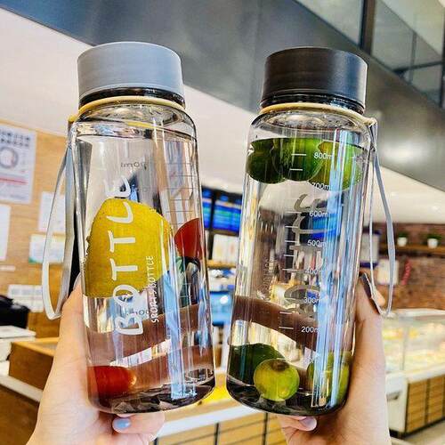 塑料杯运动水杯可爱学生刻度水杯