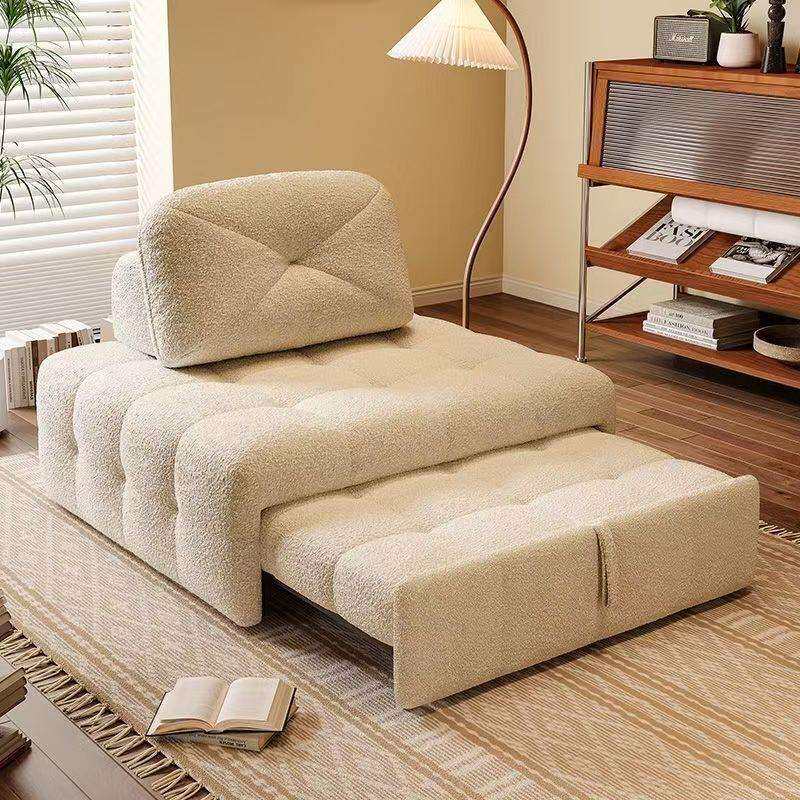 新款单人沙发床奶油两用客厅双人可折叠多功能小户型懒人泡芙沙发