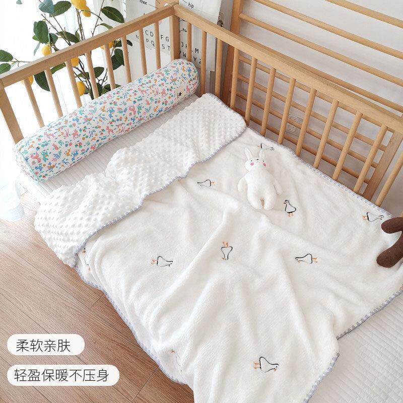 新生婴儿豆豆绒小毛毯被子春秋盖毯幼儿园儿童豆豆被午休牛奶绒被